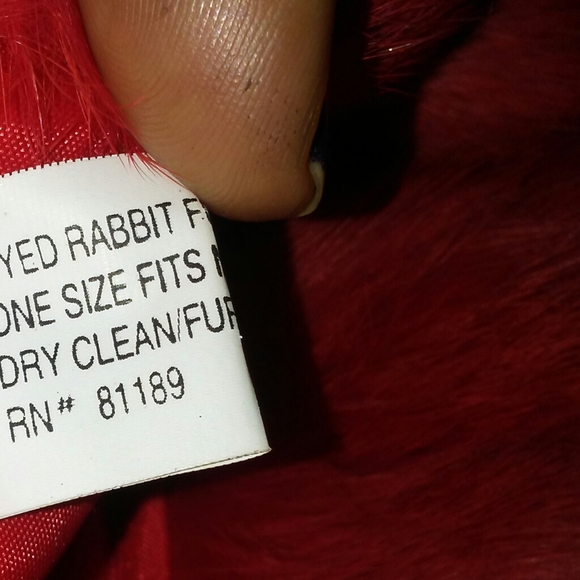 Red Rabbit Fur Hat - Picture 5 of 6